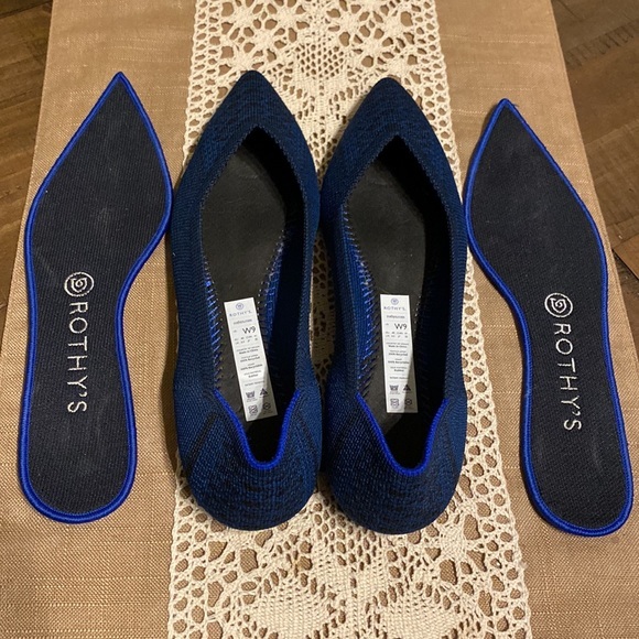 RARE Rothy’s Teal Python The Point Flat Size 9 - Picture 6 of 8